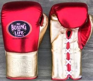 Guantes de Boxeo Personalizados Estilo Mexicano con Cordones Elásticos, Cuero Vacuno de Primera Calidad, No Boxing No Life - Product Image 1