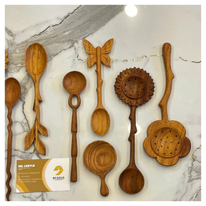 Cuchara para Servir de Madera Natural Premium con Diseño de Mariposa, Ecológica, Apta para Lavavajillas, Extra Larga, Proveedor al por Mayor, Exportación - CARYLN - Product Image 3