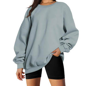 Custom logo Women Fall Winter Solid Reversible <b>Mock</b> <b>Neck</b> Sweatshirt <b>Top</b> Oversized Letter Print Cotton 100%<b>Mock</b> <b>Neck</b> Manufacture - Product Image 5