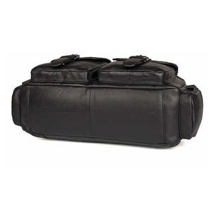 Leather Laptop Briefcase <b>For</b> <b>Men</b> Spacious Multi Zip Leather <b>Work</b> <b>Bag</b> with Shoulder Strap Professional Business Briefcase - Product Image 4