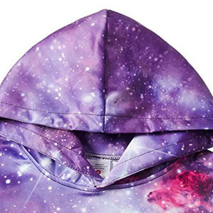 Sweat à capuche unisexe imprimé chat galaxie, coupe classique, décontracté, 100 % polyester, impression par sublimation, pour l'automne - Product Image 4