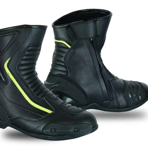 Trajes de cuero para motocicleta, precio al por mayor, suela de goma de alta calidad, zapatos de carreras de motocicleta hechos a medida, botas de cuero auténtico para carreras. - Product Image 4