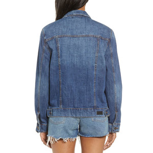Eco-friendly Breathable Very Attractive Women Distress <b>Denim</b> <b>Jacket</b> Eco-Friendly Casual Light Blue Women Distress <b>Denim</b> <b>Jacket</b> - Product Image 3