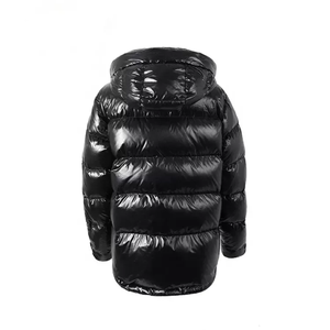 Chaqueta Acolchada con Capucha para Hombre, Negra, Resistente al Viento, Rellena de Plumón, Abrigo de Invierno, Estilo Casual, Cierre de Cremallera, Corte Regular - Product Image 2