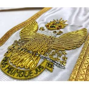 Tablier maçonnique carré en tissu brodé à la main, qualité supérieure, taille personnalisée, logo personnalisé, OEM, pour maître maçon de loge, insignes maçonniques - Product Image 5