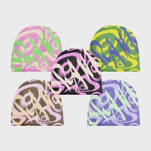 Gorro Unisex de Jacquard con Patrón de Letras, 56-58 cm, Estilo Urbano, Gorro de Invierno, Tejido Acrílico, Gorra Informal - Product Image 1