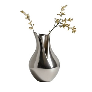 Artistic Golden Round Circle Knot <b>Vase</b> Decorative Flower Pot Modern Tabletop Centerpiece For Home Hotel Restaurant Decoration - Product Image 1