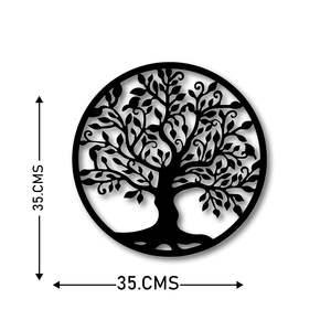 Décoration murale personnalisée en métal Arbre de Vie avec nom sur mesure, plaque décorative ronde - Product Image 6