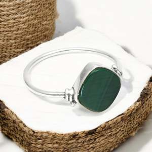 Minimalist Malachite Gemstone Bohemian <b>Ring</b> Perfect Anniversary Or Birthday Gift For Women <b>Crafted</b> From 925 Sterling Silver - Product Image 1