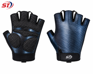Gants de cyclisme demi-doigts à finition métallique, avec coussinets en gel antidérapants, gants de vélo professionnels, vente en gros, logo personnalisé OEM - Product Image 1