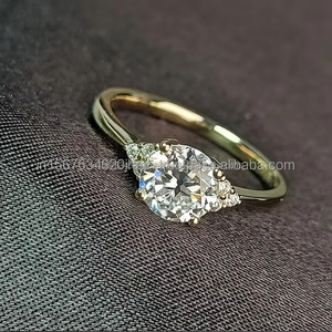 IGI/GIA Lab Grown Cut Diamond Vintage 14K Anillo de boda/compromiso amarillo Unisex Oro blanco fino para fiesta de aniversario-Worthy - Product Image 3