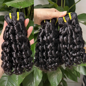 Paquets de cheveux bouclés pixie vietnamiens bruts cousus en 100% cheveux humains non traités birmans bouclés extensions de cheveux humains bruts tête complète - Product Image 5