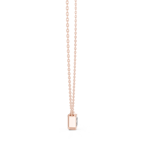 Collier pendentif solitaire en or rose 18 carats avec diamant pour femme, bijou de luxe classique, cadeau pour anniversaire et usage quotidien - Product Image 2