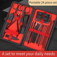 Ensemble d'outils de manucure et pédicure professionnels de qualité chirurgicale, très résistants, 7 en 1, personnalisables, en acier inoxydable, avec étui portable pour adultes