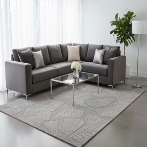 Luxury Minimalist Leaf Design Handloom Carpet Soft <b>Floor</b> Area Rug Anti Slip Modern Rug for Living Room Bedroom Office Hotel - Product Image 1