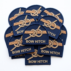 Patch brodé personnalisé avec motif nœud marin Arch Bow Hitch, fabricant sur mesure - Product Image 1