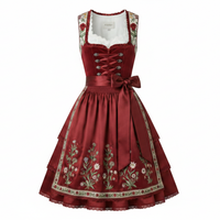 Fabricant de robes Dirndl traditionnelles allemandes sur mesure, vente en gros, dentelle brodée, respirant, costume bavarois pour l'Oktoberfest, velours