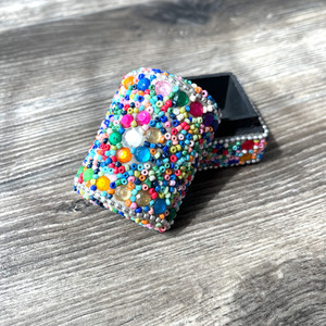 Boîte à Bijoux Indienne de Luxe Perlée en Bois, Organisateur de Bijoux avec Miroir, Travaillée à la Main, Style Indien - Product Image 5