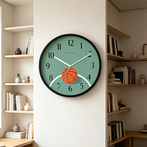 12 Inch Basketball Arena Style Black <b>Silent</b> Quartz Analog <b>Wall</b> <b>Clock</b> Bold Sports Fan Gift Collection Game Room Decor - Product Image 3