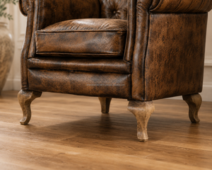 Fauteuil à dossier haut de style vintage avec revêtement en tissu et pieds en bois durables, fauteuil d'appoint confortable pour le salon - Product Image 3