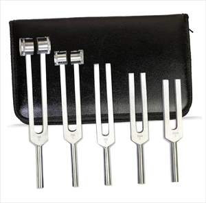 Nuevo Juego de 5 Diapasones Médicos de Alta Calidad C128 a C2048 con Martillo de Goma, el Mejor Artículo - Product Image 1