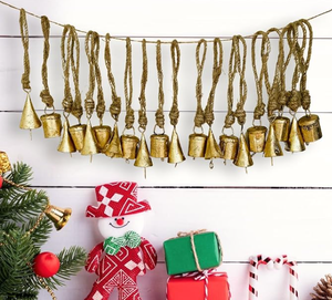Juego de 20 Campanas Navideñas Vintage Hechas a Mano, Adornos Rústicos para Árbol, Campanas de Metal, Decoraciones Doradas Antiguas, Venta al Por Mayor - Product Image 3