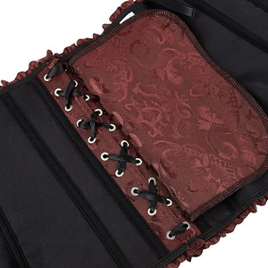 Women's Elegant Brocade Corset Satin Steel Boned Lace Decorations Plus Size 100% Premium Quality Custom Logo Button Decoration - Product Image 3