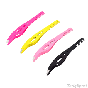 Professional Luxury Stainless Steel Eyebrow Comb Tweezer Hair Removal Grooming Tool Comfortable Handle for Salon Personal Use - Product Image 6