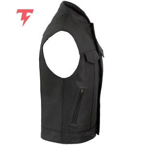 Factory Price <b>Men's</b> Winter Warm Reversible Heated Breathable Waterproof Windproof <b>Leather</b> <b>Vest</b> 100% Polyester Soft Shell - Product Image 4