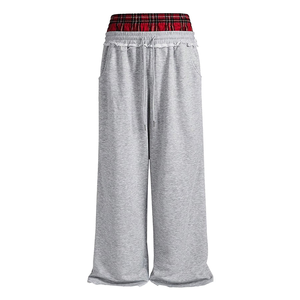 Pantalon ample décontracté en molleton de coton léger pour homme, à rayures personnalisées, taille élastique mi-haute, coupe large et oversize, vente en gros - Product Image 2
