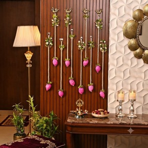 Handmade Artificial Pink Lotus Bud Pearl Bead Wall Decals <b>Garlands</b> Indian Festival Decor Indian Backdrops Ramadan Home Decor - Product Image 3