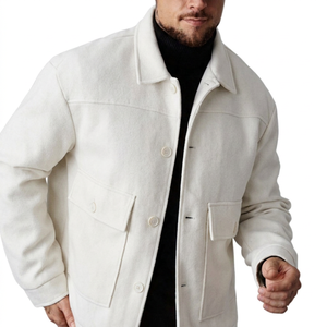 Chaqueta Bomber Casual Negra de Invierno para Hombre con Cuello Mao, Cierre de Cremallera, Corte Regular, Color Sólido, Tela de Lona, Logotipo Frontal - Product Image 4