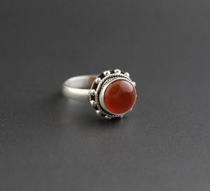 Carnelian Gemstone Midi <b>Ring</b> <b>925</b> <b>Silver</b> Handmade Statement <b>Ring</b> Boho Jewelry - Product Image 2