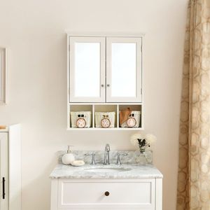 Christmas Style Bathroom Storage Cabinet 2 Doors 2 Adjustable Shelves Medicine Cabinets Bathroom Mirror Christmas Storage Boxes - Product Image 2
