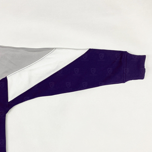 Sudadera con Capucha Unisex con Bloques de Color, Morado, Gris y Blanco, de Forro Polar, Casual, para Otoño, Corte Regular, con Bolsillos - Product Image 4