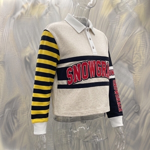 Camiseta de Béisbol Snowgrace de Manga Larga a Rayas, Cuello Camisero, Corte Regular, Unisex para Adultos, Transpirable, de Poliéster, para Todas las Temporadas - Product Image 2