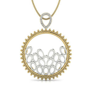 Colgante de Diamantes de Oro de 18K de Lujo con Diamantes Naturales de Corte Brillante Redondo, Joyería para Uso Diario de Mujer, Certificado GIA - Product Image 1