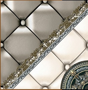 Carreaux de sol en céramique brillants 400x400mm, aspect cuir de luxe, motif médaillon, série brillante, carreaux en céramique 400x400, classiques - Product Image 1