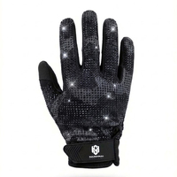 Guantes de Receptor de Fútbol Americano para Hombre con Más de 1000 Pedrerías, Palma Ultraadherente, Cierre de Gancho y Bucle, Opciones de Color Personalizadas
