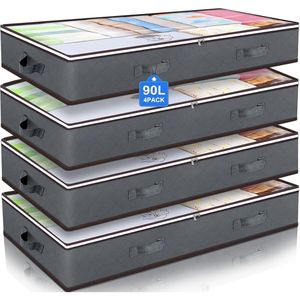 Contenitori Pieghevoli da 90L per Organizzazione Sottoletto, Organizzatori per Armadio con Cestini Portaoggetti per Coperte e Vestiti - Product Image 2