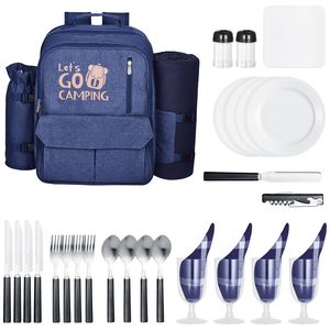 Mochila de Picnic para Playa con Compartimento Refrigerante Aislado para 4 Personas, con Porta Botellas/Vino Desmontable, Ligera - Product Image 1