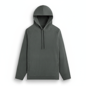 <b>Men's</b> Oversized Pullover Hoodie Charcoal <b>Grey</b> Cotton Fleece Kangaroo Pocket Drawstring Casual Streetwear Winter <b>Sweatshirt</b> - Product Image 2
