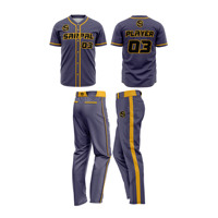 Uniformes de Béisbol Cómodos y a la Moda de Manga Corta 100% Poliéster en Diferentes Colores Uniforme de Béisbol para Hombre