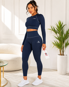 กางเกงเลกกิ้งเอวกลางผ้าริบสำหรับผู้หญิง Fly Humble Sportswear ความยาวระดับเข่า สีพื้น ระบายอากาศได้ดี ผลิตจากผ้าฝ้าย/ใยไผ่ เหมาะสำหรับใส่ลำลอง - Product Image 3