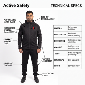 Men's Tech Fleece 300g 80% Cotton 20% Polyester Blend Full <b>Zip</b> <b>Hooded</b> Jogger Tracksuit Set Athletic Streetwear Custom Logo - Product Image 5