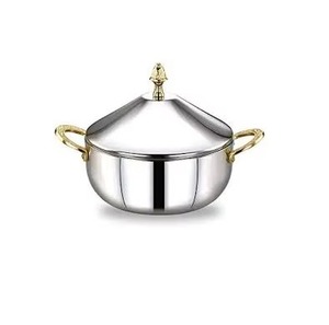 Hot Sale Stainless Steel Casserole with Gold Embossed Lid 24cm Round Modern Luxury Design Durable for Gas and Induction Cooker - Product Image 4