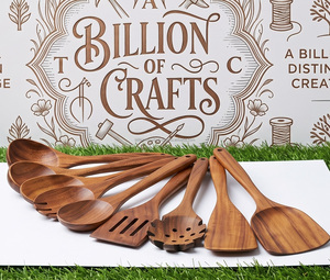 Juego de Utensilios de Cocina de Madera de Primera Calidad, 6 Piezas, Cuchara, Espátula, Tenedor, Utensilios de Cocina para el Hogar - Product Image 5
