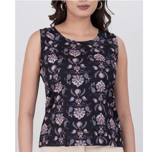 Nuevo Top de Mujer sin Mangas con Estampado Floral de Algodón Lavable, Ecológico y Suave, para Uso Profesional y de Fiesta - Product Image 1