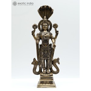 16-inch Brass bức tượng của nữ thần <span class=keywords><strong>lakshmi</strong></span> các bảo vệ naag cho nhà hoặc văn phòng trang trí nội thất - Product Image 3