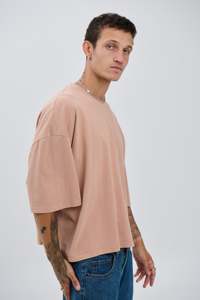 T-shirt surdimensionné personnalisé pour homme, 100% coton, épaules tombantes, streetwear, tee-shirt uni, impression de logo, broderie, chemises pour homme - Product Image 4